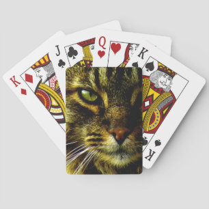 Animal Hypnotising Cat Eye Photo Playing Cards