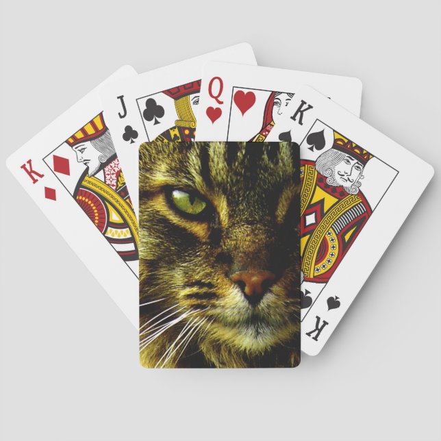 Animal Hypnotising Cat Eye Photo Playing Cards (Back)