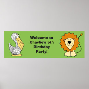 Animal illustrations custom text kids' poster