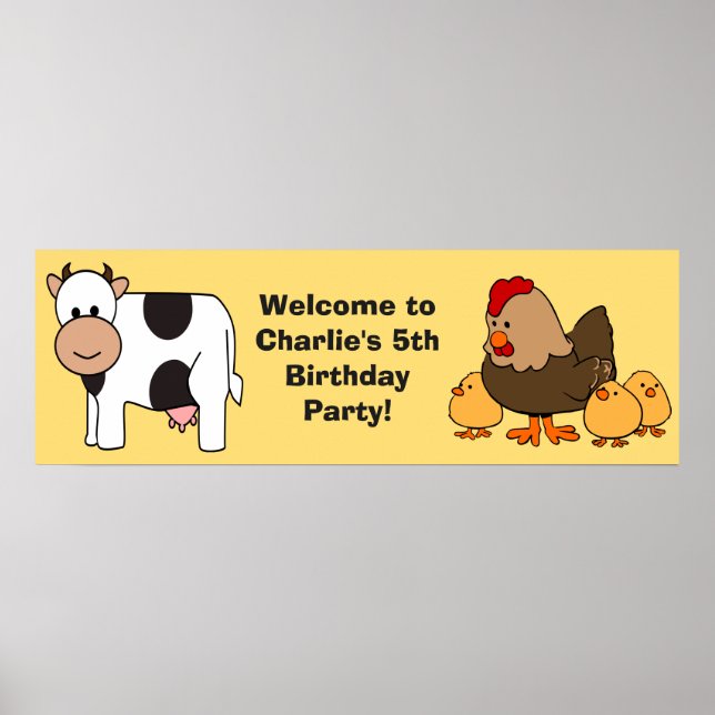 Animal illustrations custom text kids' poster (Front)