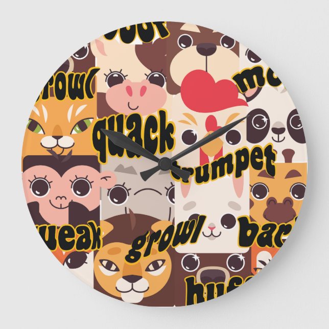Animal & its Sounds Wall Clock (Front)
