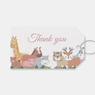 Animal Jungle Baby Shower- Thank You  Gift Tags