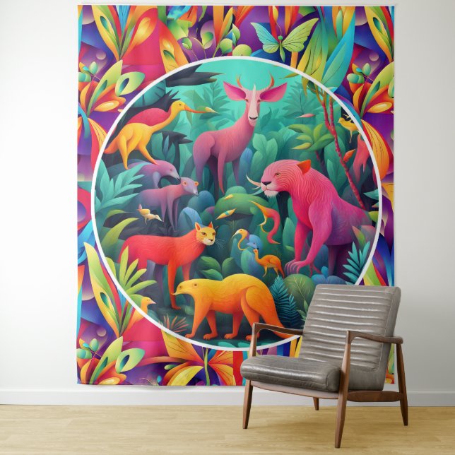 Animal Jungle Tapestry (In Situ)