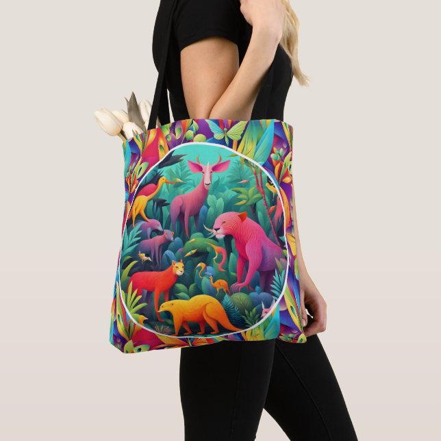 Animal Jungle Tote Bag (Close Up)