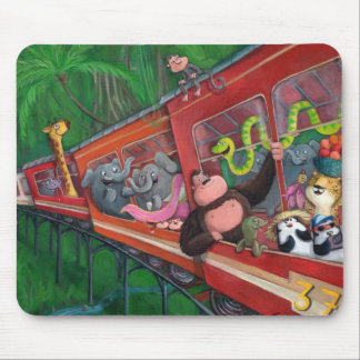 Animal Jungle Train Mouse Mat