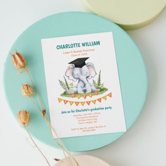 Animal Kid Preschool Photo Graduation Party Invitation (Animal Kid Preschool Photo Graduation Party Invitation)