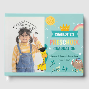 Animal Kids Preschool Graduation Party Guest Book
