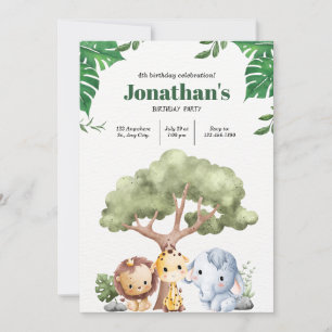 Animal Kingdom A Minimalist Birthday Celebration! Invitation