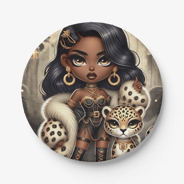Animal Kingdom Couture Leopard Paper Plate (Front)