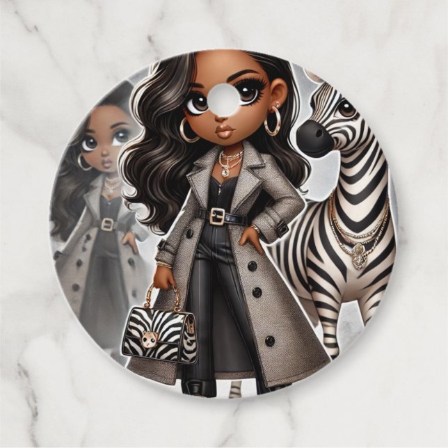 Animal Kingdom Couture Zebra Favour Tags (Front)