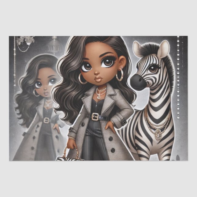 Animal Kingdom Couture Zebra Tissue Paper (Front)