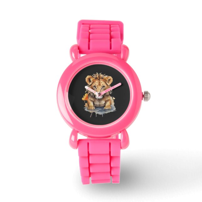 Animal Kingdom - Lion - Water Colour Art Watch (Front)