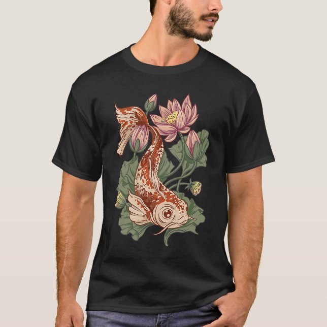Animal  Koi Fish  Flowers s T-Shirt (Front)