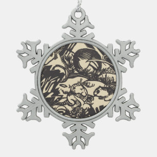 Animal Legend Tierlegende Snowflake Pewter Christmas Ornament