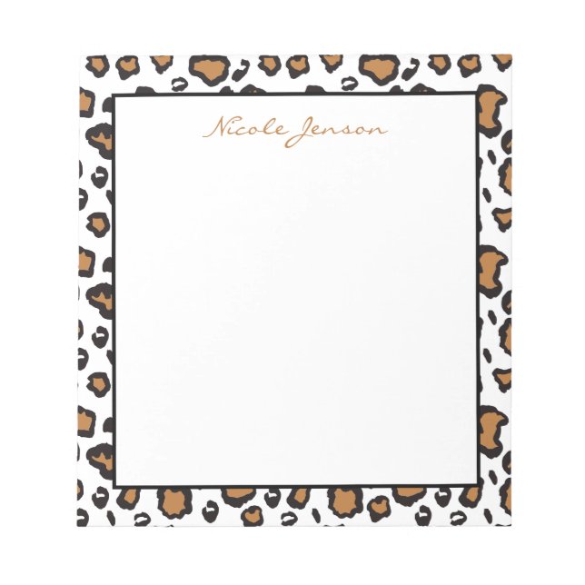 Animal Leopard Print Personalised Notepad (Front)