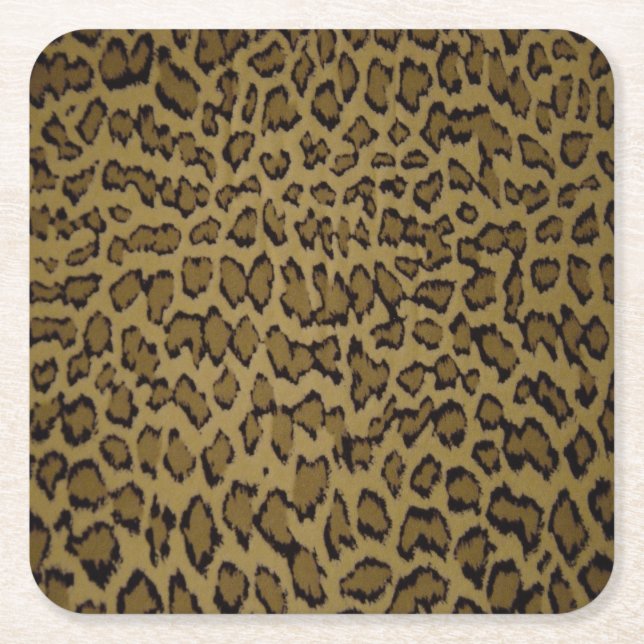 ANIMAL LEOPARD PRINT SQUARE PAPER COASTER (Front)