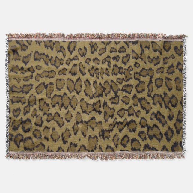 ANIMAL LEOPARD PRINT THROW BLANKET (Front)