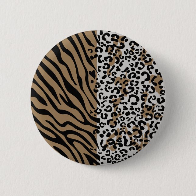 Animal leopard zebra pattern Button (Front)