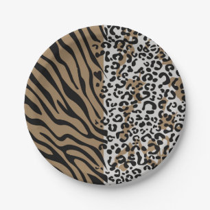 Animal leopard zebra pattern paper plate