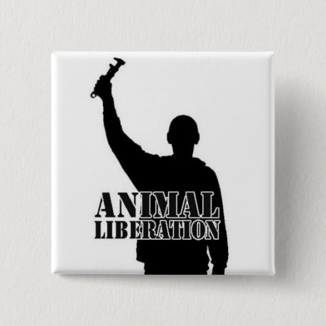 Animal Liberation 15 Cm Square Badge (Front)