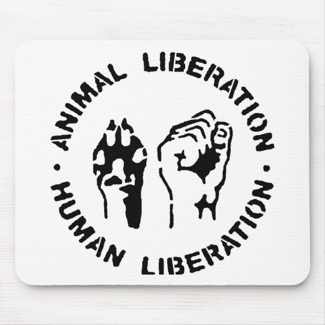 Animal Liberation - Human Liberation Mouse Mat (Front)