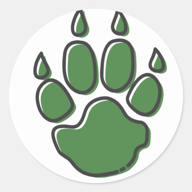 animal lion paw print classic round sticker (Front)