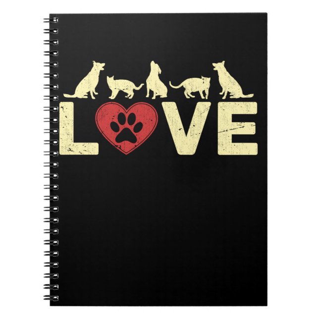 Animal Love Vet Tech Heart Veterinarian Notebook (Front)