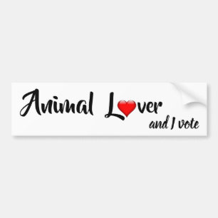 Animal Lover and I Vote Bumper Sticker