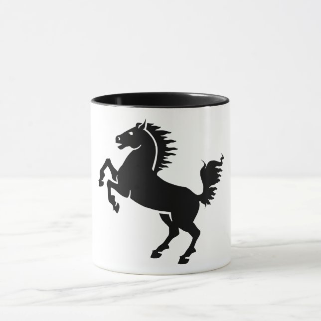 Animal Lover | Black Horse Rearing Mug (Center)