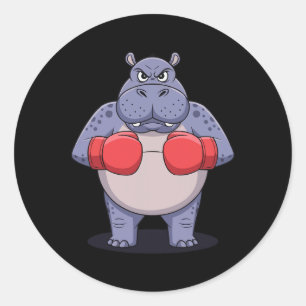 Animal Lover Boxing Match Sport Fighting Boxer 2 Classic Round Sticker