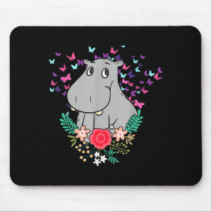 Animal Lover Butterfly Valentines Day Gift Flowers Mouse Mat