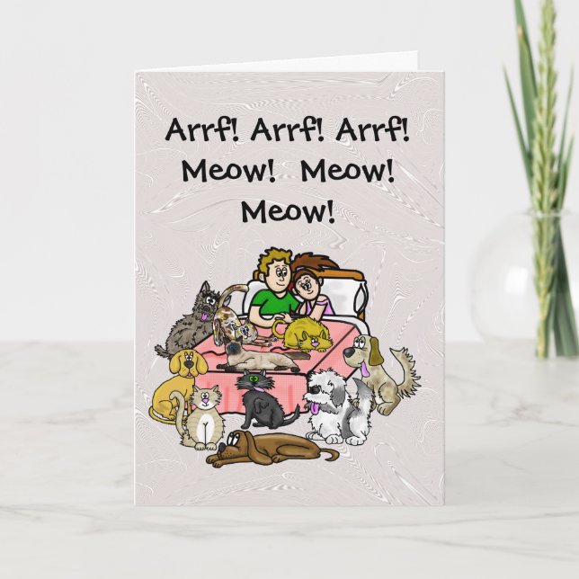 Animal Lover Couple Romantic Greeting Card (Front)