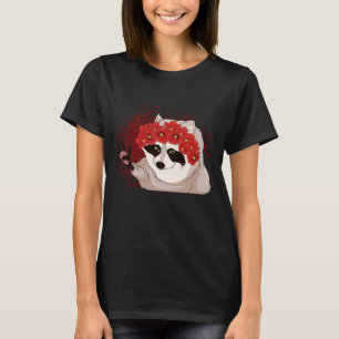 Animal Lover Floral Trash Panda Flower Forest Anim T-Shirt