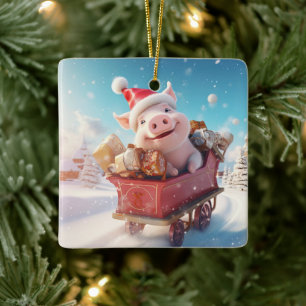 Animal Lover Gift, Farm Lover Gift, Cute Pig Ceramic Ornament