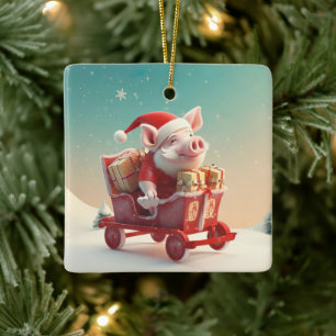 Animal Lover Gift, Farm Lover Gift, Cute Pig Ceramic Ornament