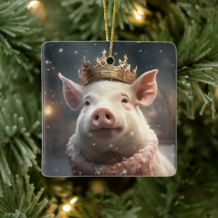 Animal Lover Gift, Farm Lover Gift, Cute Pig Ceramic Ornament