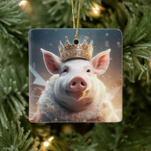 Animal Lover Gift, Farm Lover Gift, Cute Pig Ceramic Ornament