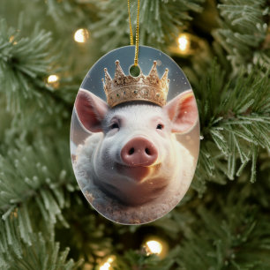 Animal Lover Gift, Farm Lover Gift, Cute Pig Ceramic Tree Decoration