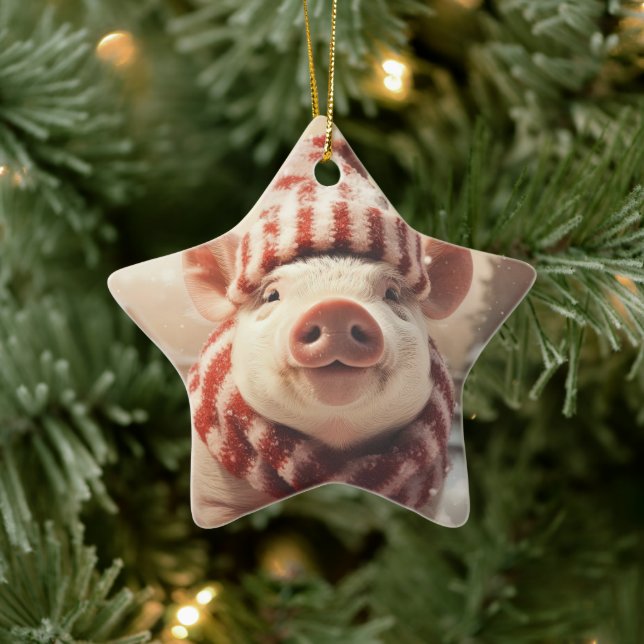 Animal Lover Gift, Farm Lover Gift, Cute Pig Ceramic Tree Decoration (Tree)