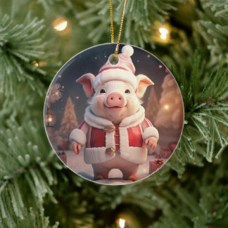 Animal Lover Gift, Farm Lover Gift, Cute Pig Ceramic Tree Decoration