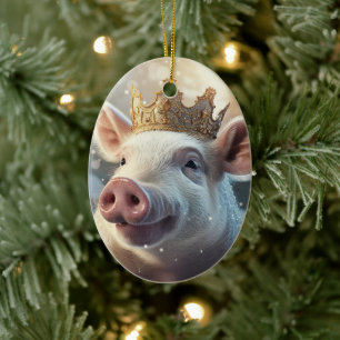 Animal Lover Gift, Farm Lover Gift, Cute Pig Ceramic Tree Decoration