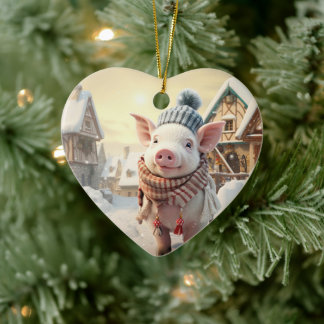 Animal Lover Gift, Farm Lover Gift, Cute Pig Ceramic Tree Decoration