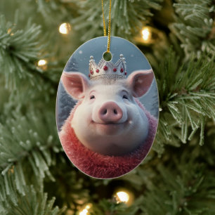 Animal Lover Gift, Farm Lover Gift, Cute Pig Ceramic Tree Decoration