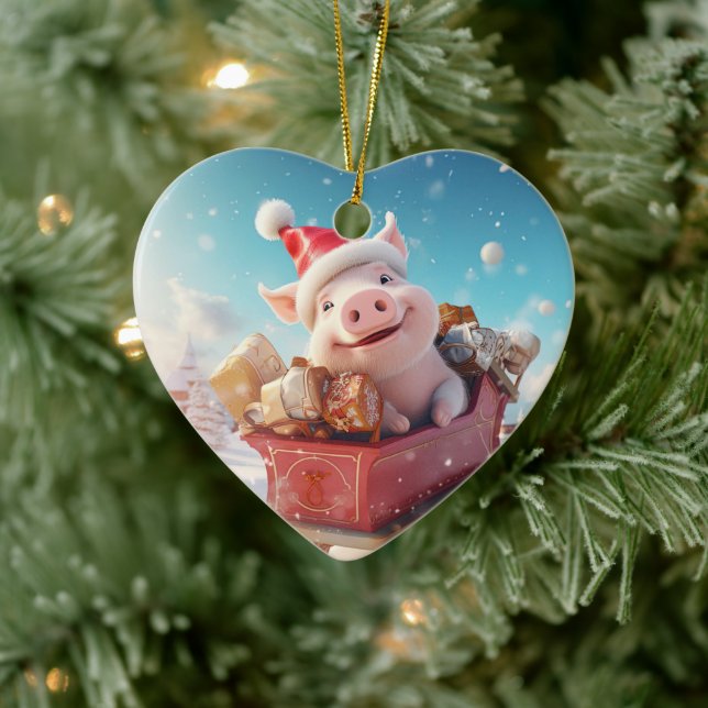 Animal Lover Gift, Farm Lover Gift, Cute Pig Ceramic Tree Decoration (Tree)