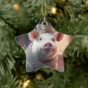 Animal Lover Gift, Farm Lover Gift, Cute Pig Ceramic Tree Decoration