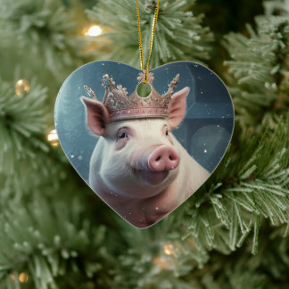 Animal Lover Gift, Farm Lover Gift, Cute Pig Ceramic Tree Decoration