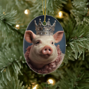 Animal Lover Gift, Farm Lover Gift, Cute Pig Ceramic Tree Decoration