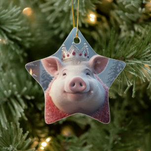Animal Lover Gift, Farm Lover Gift, Cute Pig Ceramic Tree Decoration