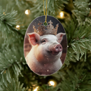Animal Lover Gift, Farm Lover Gift, Cute Pig Ceramic Tree Decoration