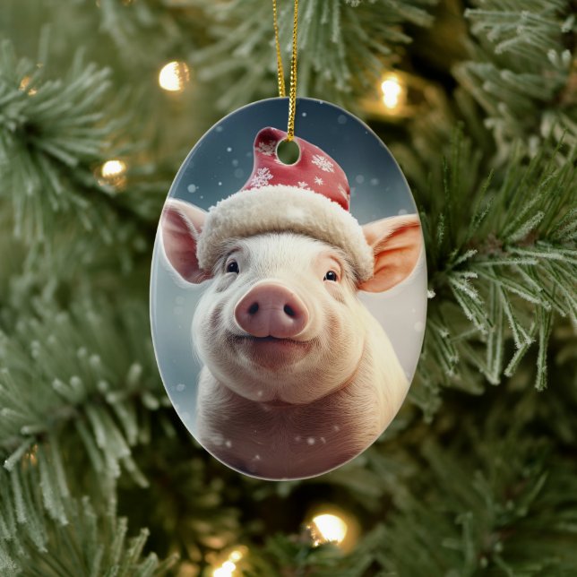 Animal Lover Gift, Farm Lover Gift, Cute Pig Ceramic Tree Decoration (Tree)